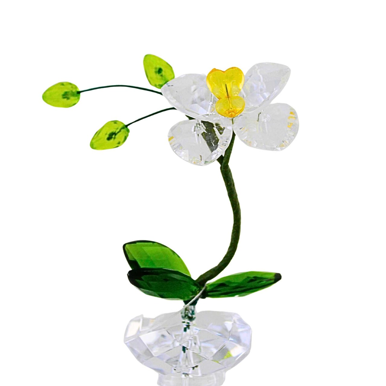 Crystal Expressions 4.0 Inch Orchid Figurine Everyday Figurine , Lightweight Everyday Decor Potted Orchid